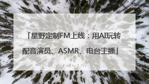 星野定制FM上线：用AI玩转配音演员、ASMR、电台主播