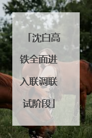 沈白高铁全面进入联调联试阶段