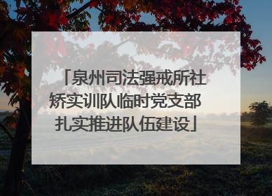 泉州司法强戒所社矫实训队临时党支部扎实推进队伍建设