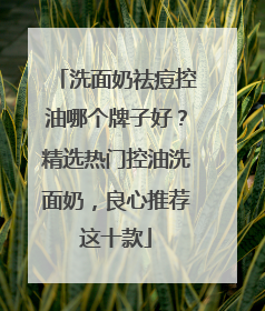 洗面奶祛痘控油哪个牌子好？精选热门控油洗面奶，良心推荐这十款