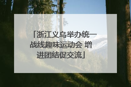 浙江义乌举办统一战线趣味运动会 增进团结促交流