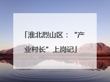 淮北烈山区：“产业村长”上岗记