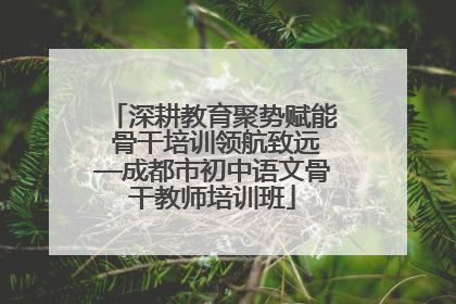 深耕教育聚势赋能 骨干培训领航致远—成都市初中语文骨干教师培训班