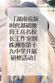 湖南省新时代基础教育王岳名校长工作室到株洲市第十九中学开展研修活动