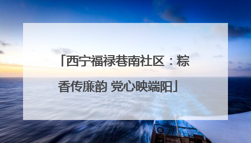 西宁福禄巷南社区：粽香传廉韵 党心映端阳
