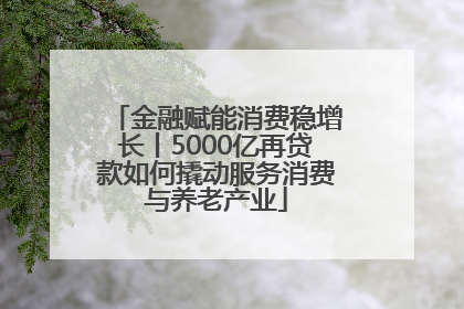 金融赋能消费稳增长丨5000亿再贷款如何撬动服务消费与养老产业