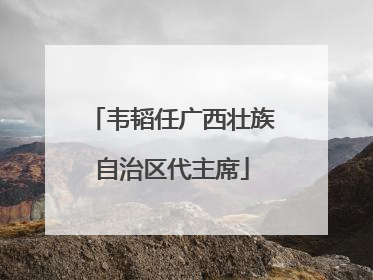 韦韬任广西壮族自治区代主席