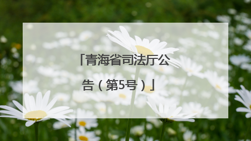 青海省司法厅公告（第5号）