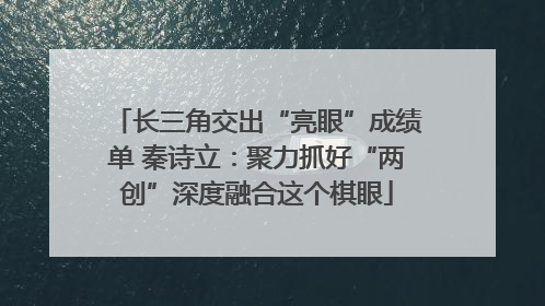 长三角交出“亮眼”成绩单 秦诗立：聚力抓好“两创”深度融合这个棋眼
