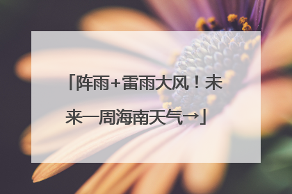 阵雨+雷雨大风！未来一周海南天气→