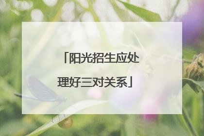 阳光招生应处理好三对关系
