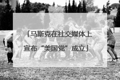 马斯克在社交媒体上宣布“美国党”成立