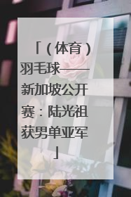 （体育）羽毛球——新加坡公开赛：陆光祖获男单亚军