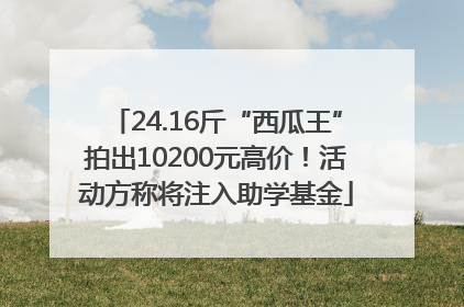 24.16斤“西瓜王”拍出10200元高价！活动方称将注入助学基金