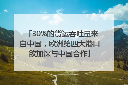 30%的货运吞吐量来自中国，欧洲第四大港口欲加深与中国合作